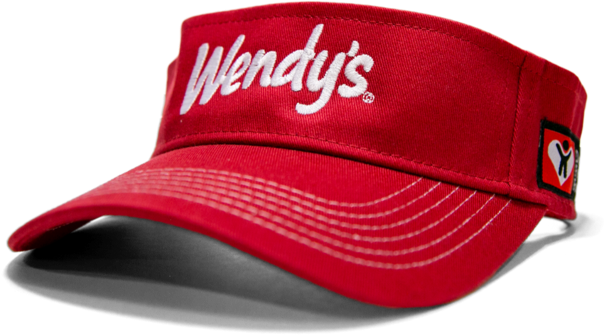 Photograph of the red Wendy's crew member hat.